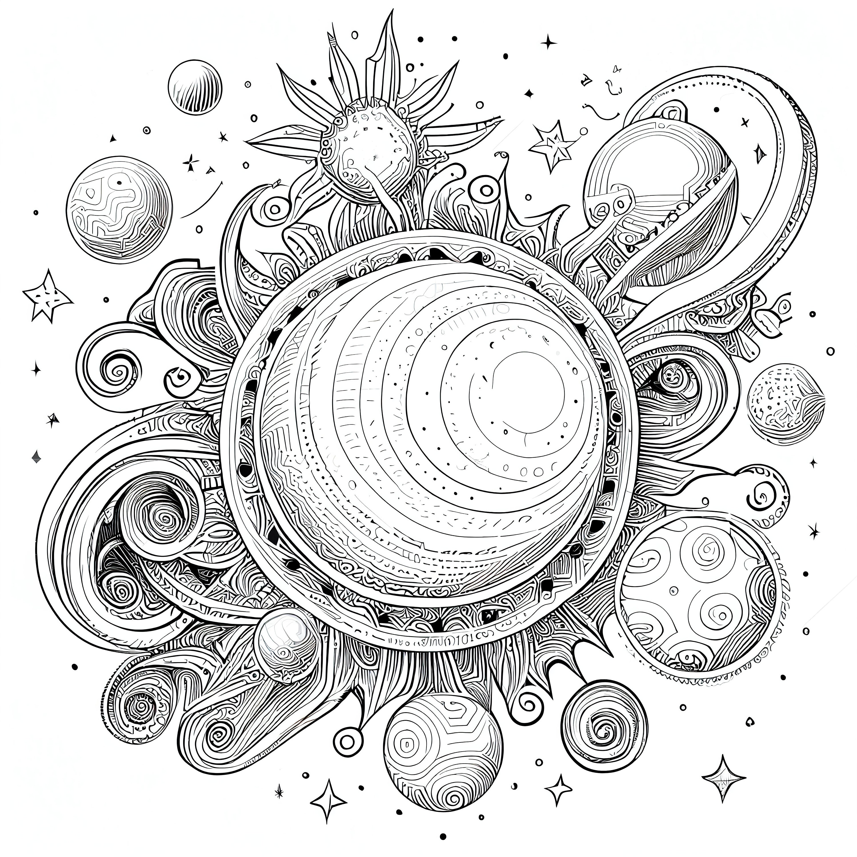 Pack stress relief coloring pages solar system digital print filigree detailed mandala instant download set coloring pages for adults