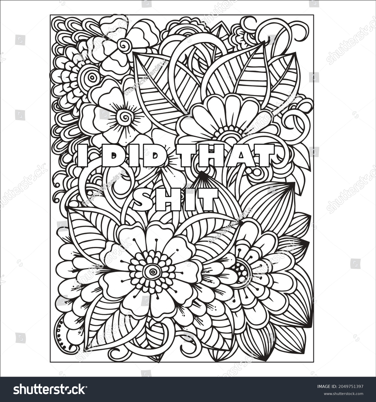 Swear word coloring page adult stock vector royalty free