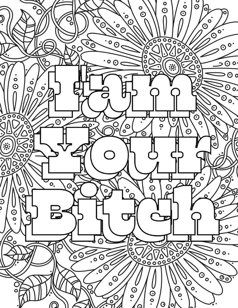 Swear word printable coloring pages