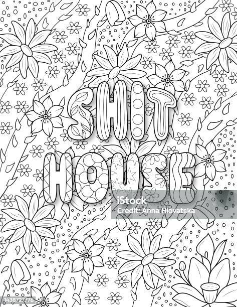 Swear words coloring book stock illustration