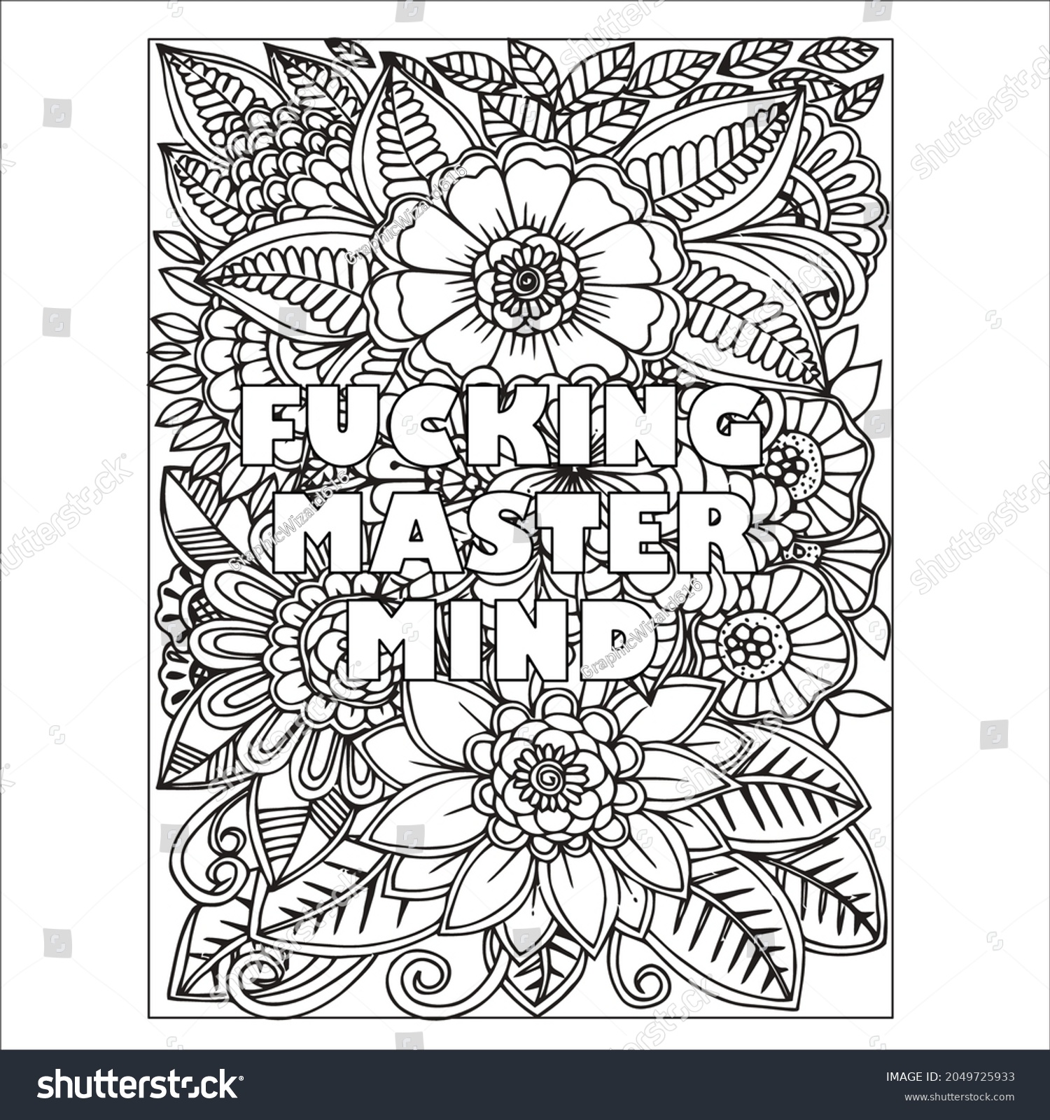 Swear word coloring page adult stock vector royalty free