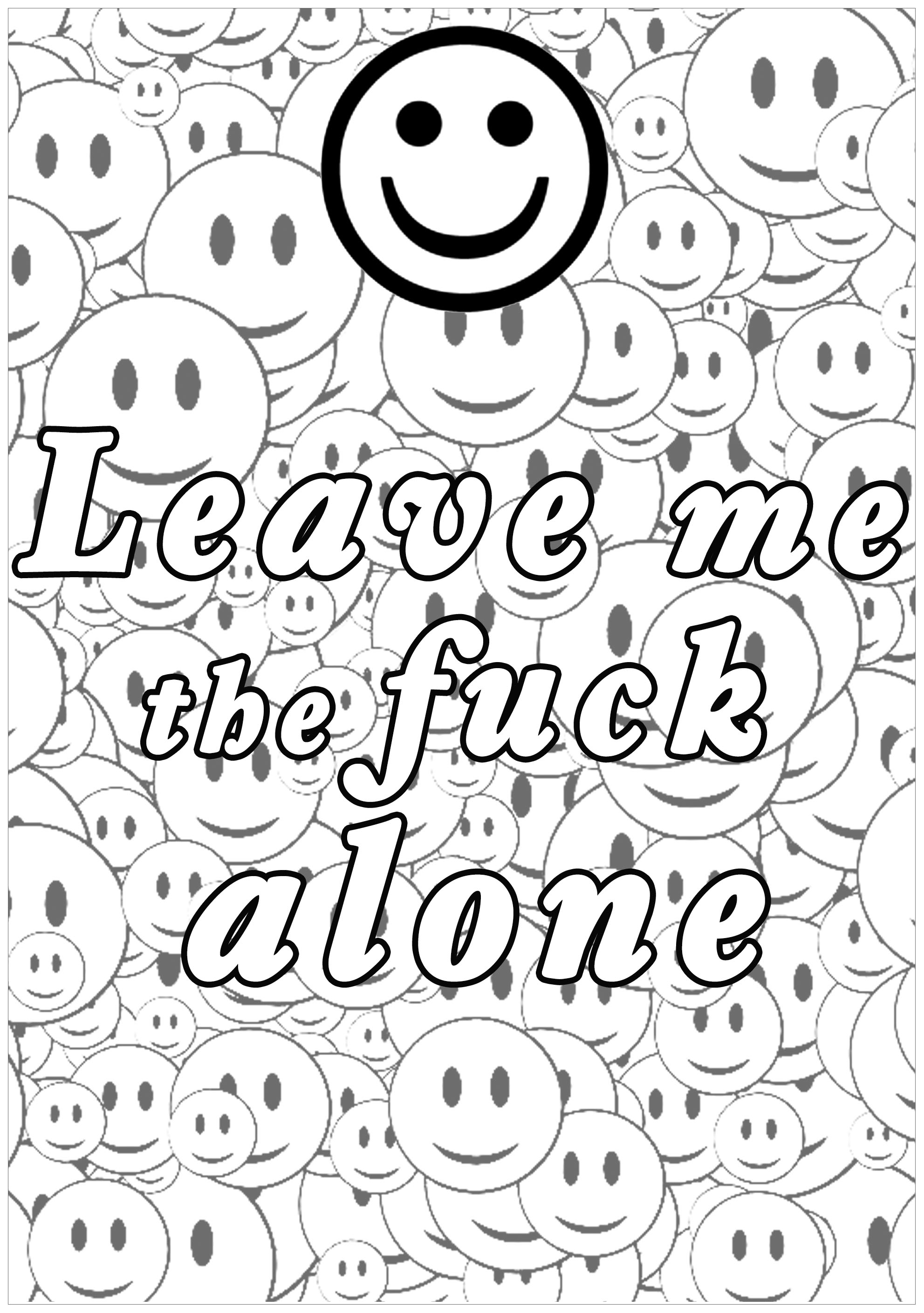 Leave me the fuck alone swear word coloring page