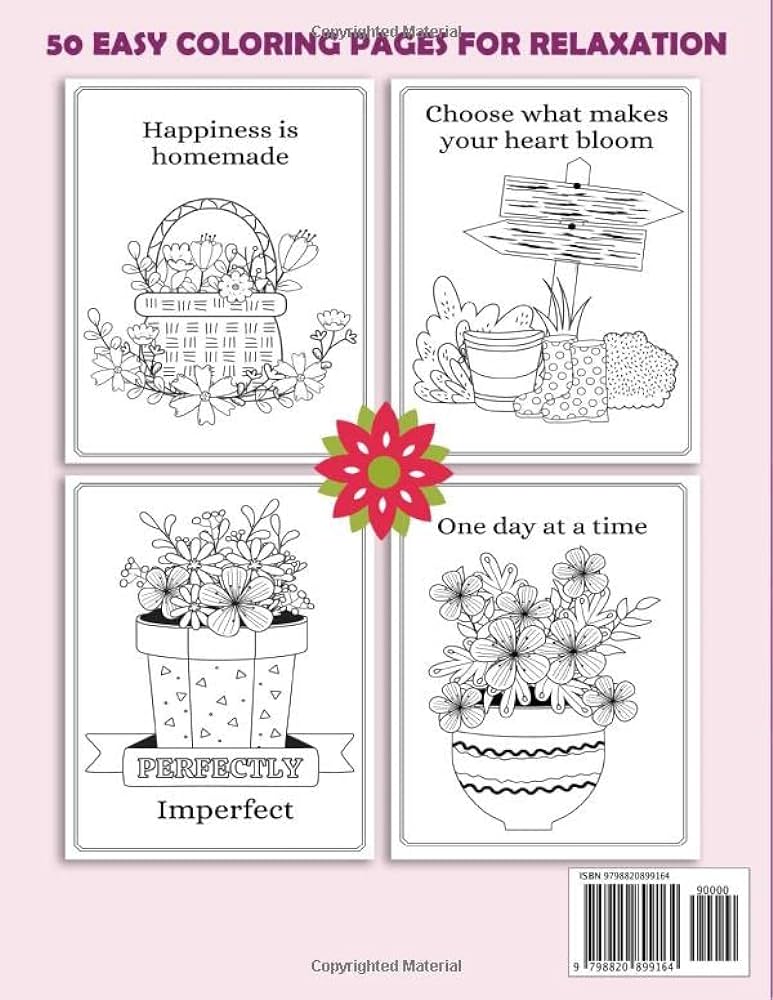 Coloring book for adults with dementia easy flower coloring book for adults relaxation