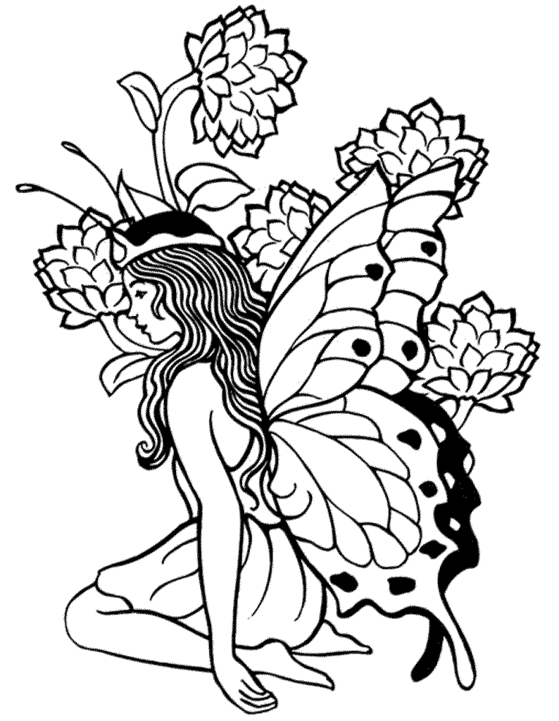 Fairy coloring pages for adults