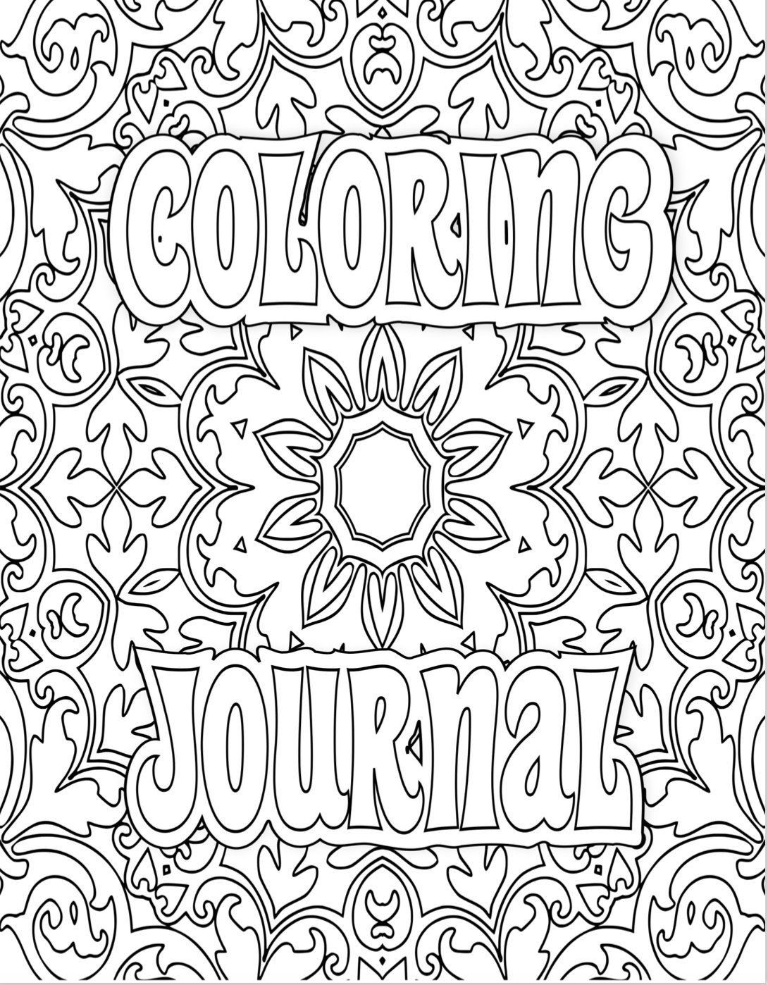 Coloring pages adult coloring book and journal meditation mandala heart pattern to print color printable pdf instant download