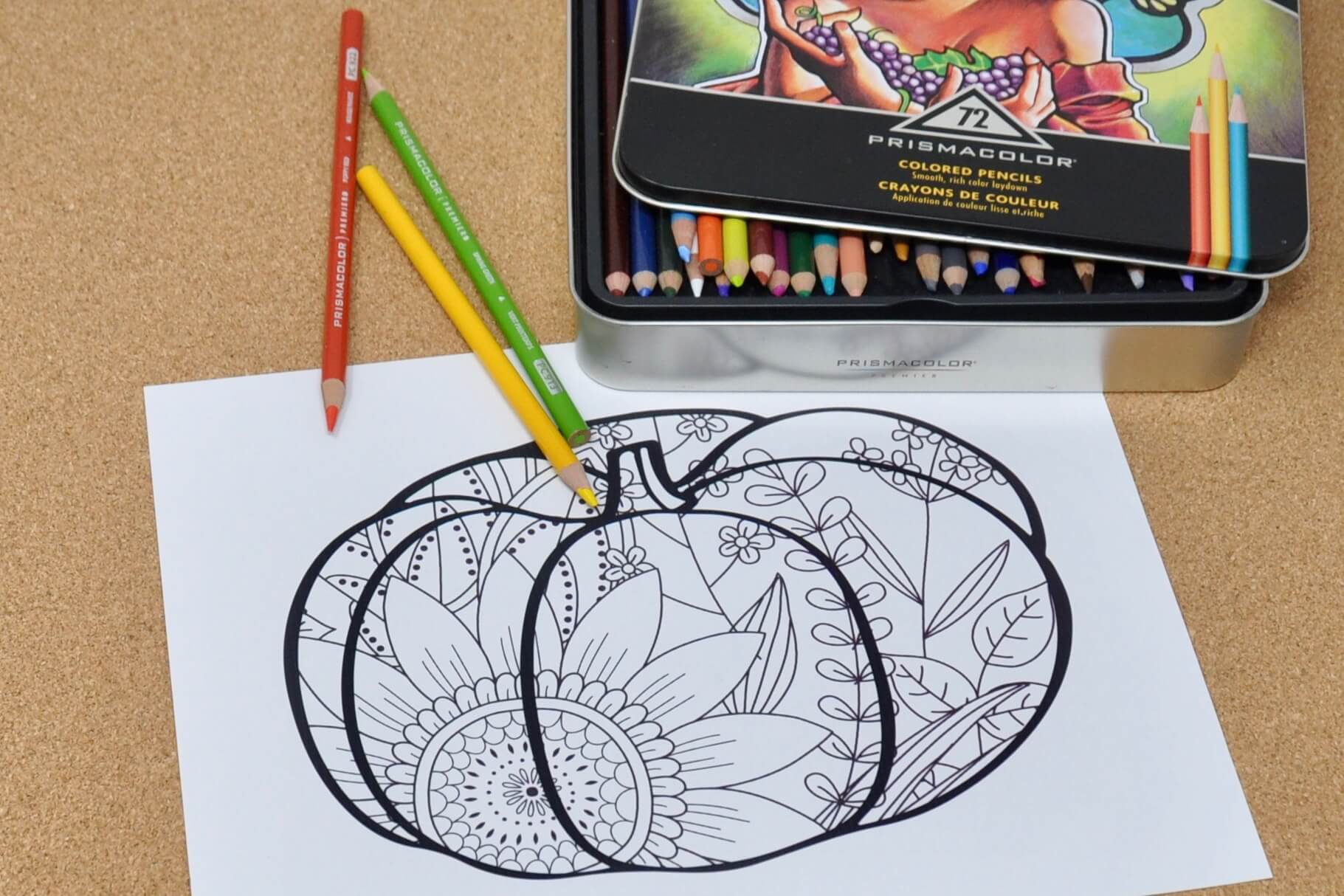 Easy fall coloring page for seniors