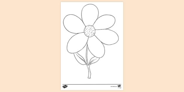 Free printable simple flower louring page resources