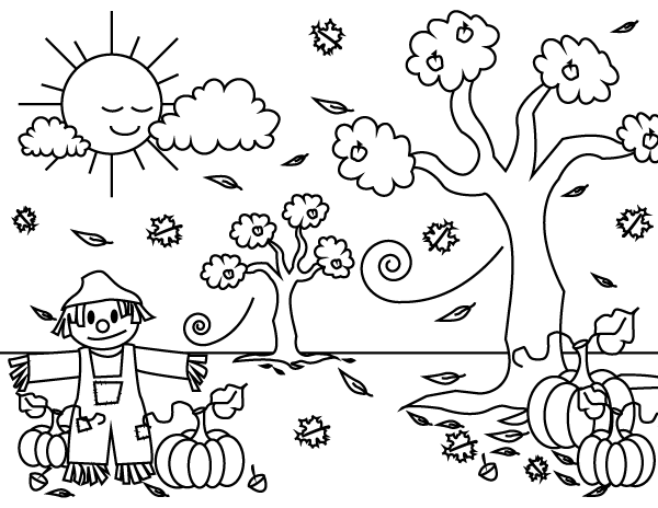 Printable fall coloring page