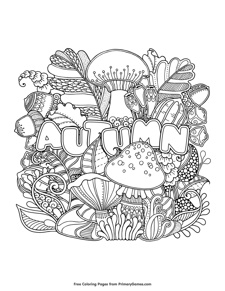 Autumn coloring page â free printable ebook fall coloring sheets turtle coloring pages animal coloring pages