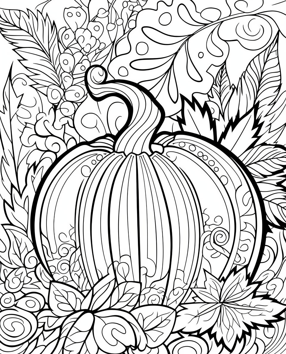 Fall coloring pages for both kids and adults