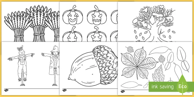Autumn louring sheets primary resources teacher made