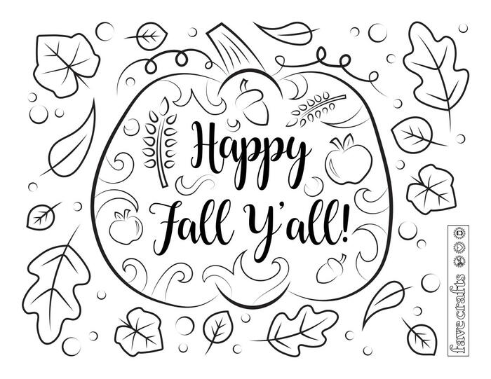 Happy fall yall coloring page