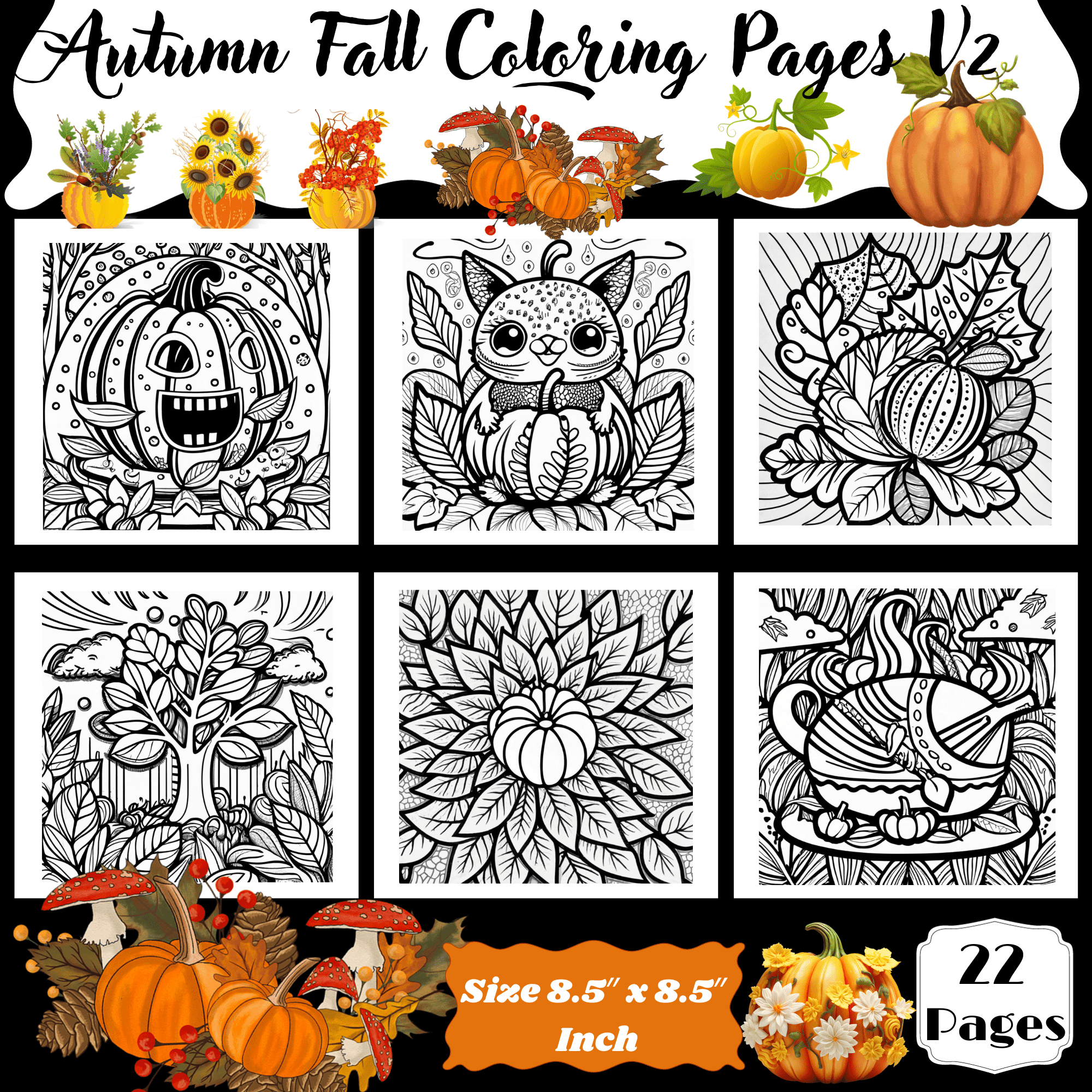 Autumn fall coloring pages