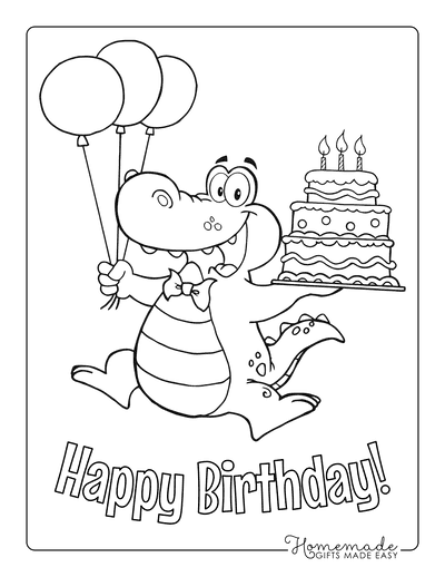 Free happy birthday coloring pages for kids