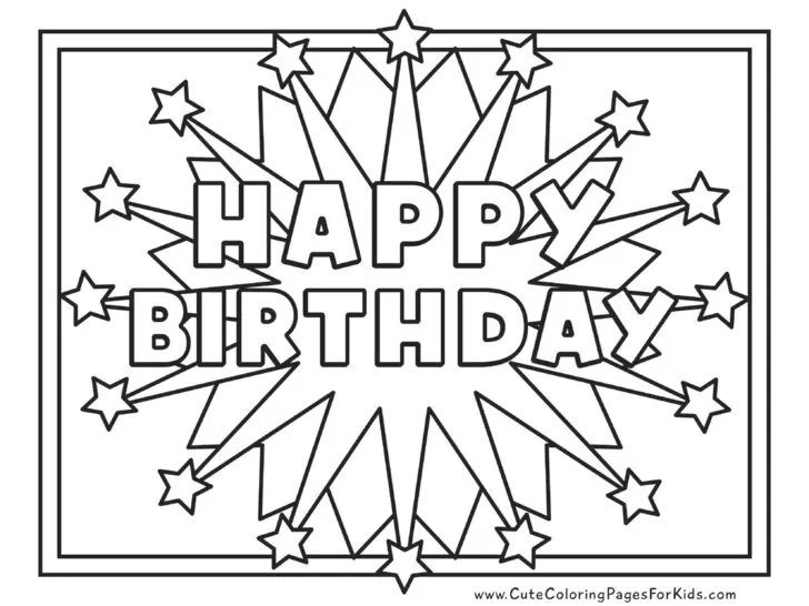 Free printable birthday coloring pages