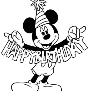 Mickey mouse birthday coloring pages printable for free download