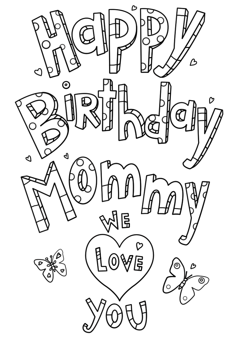 Happy birthday mom coloring pages activity shelter