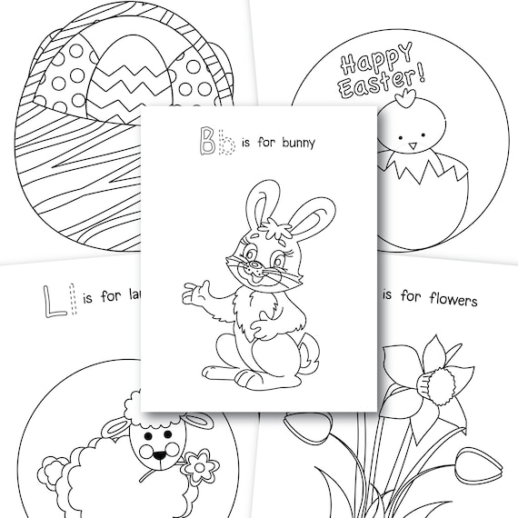 Easter coloring pages for kids printable coloring sheets easter basket ideas bunny chick lamb flowers eggs activities for kids