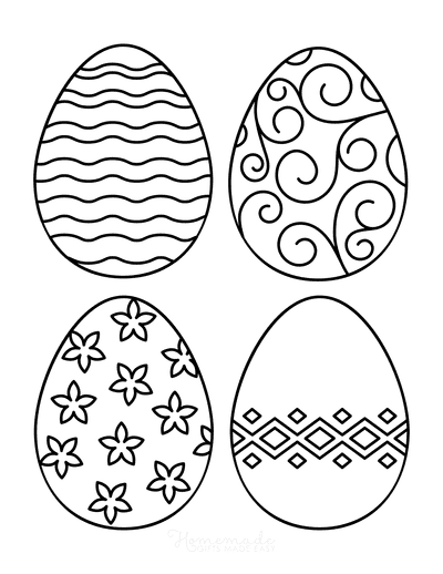 Easter egg coloring pages free printable templates