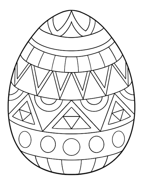 Premium vector patterned easter egg coloring page