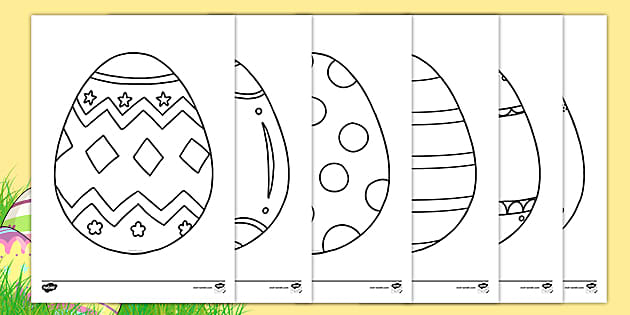 Ks easter egg template coloring sheets teacher