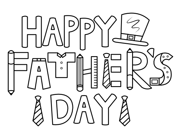 Printable cute fathers day coloring page