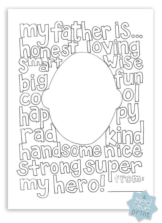 Free fathers day coloring page