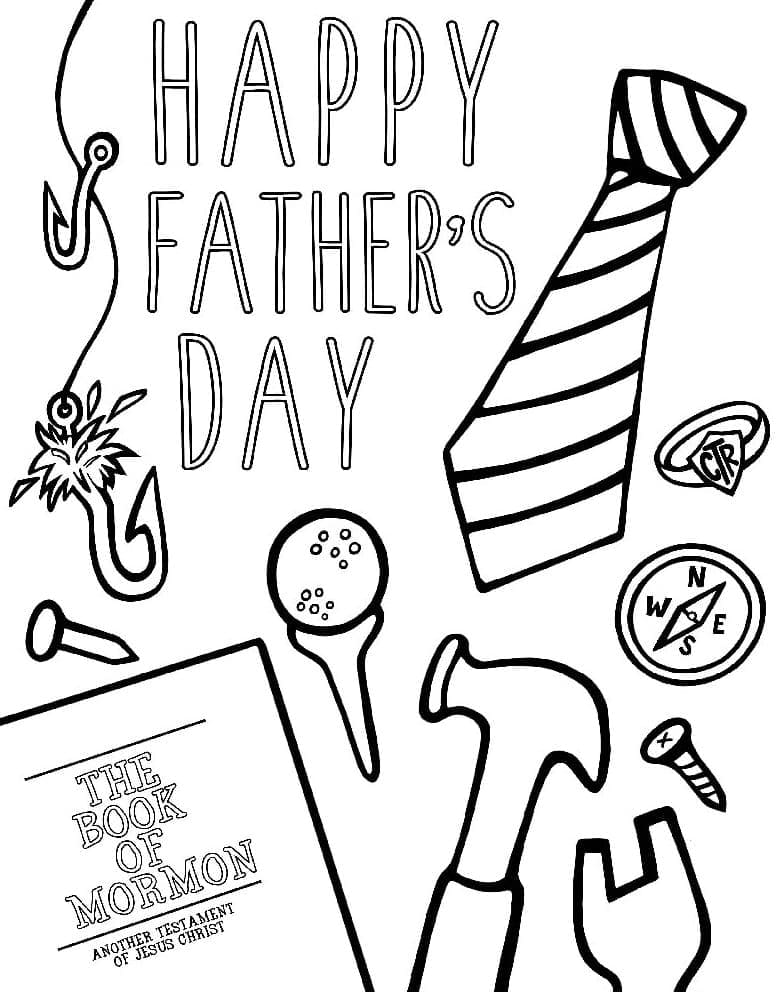 Fathers day free printable coloring page