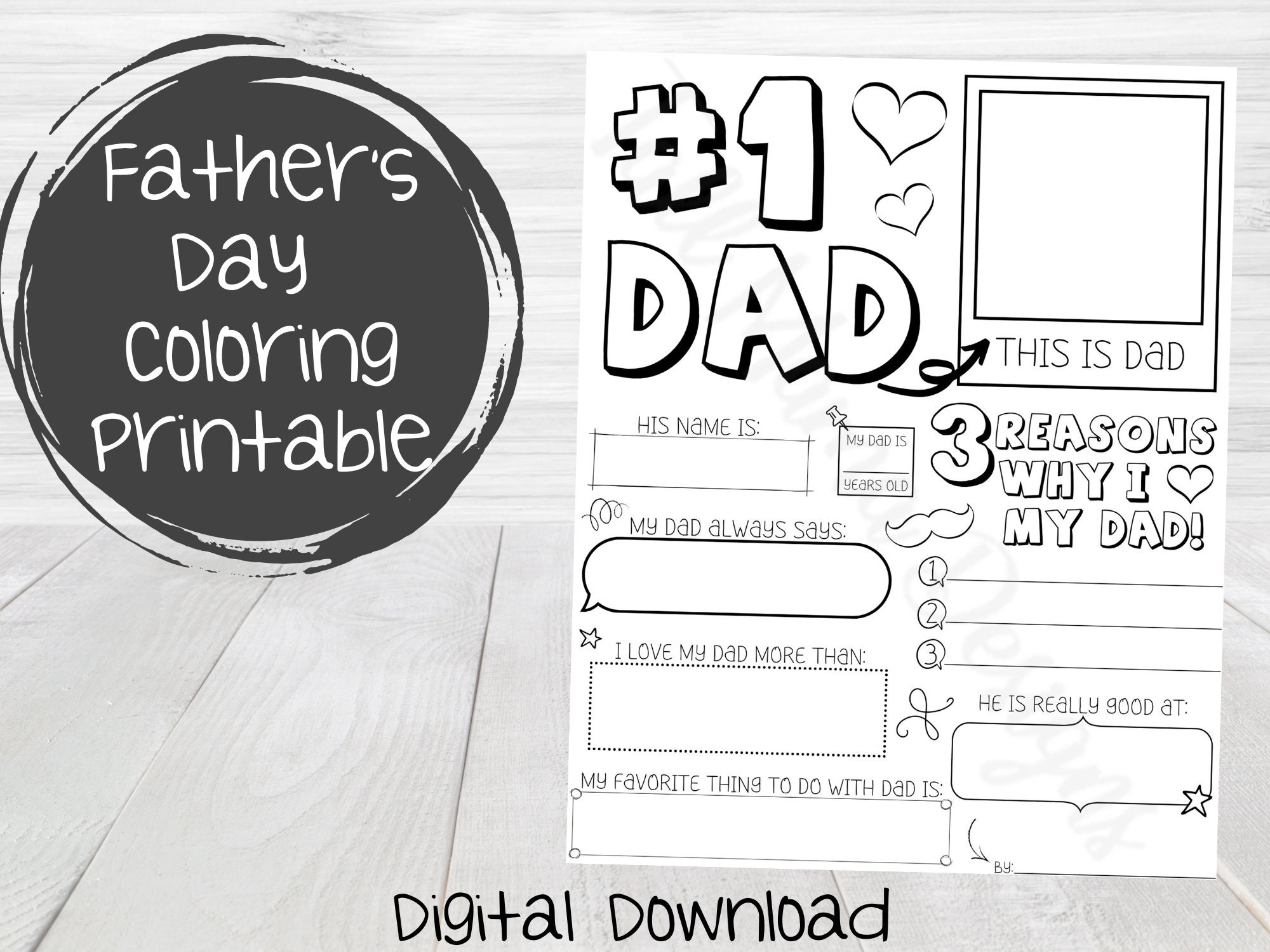 Buy fathers day printable coloring page fathers day digital dad coloring page fathers day activity fathers day printable for kids online in india