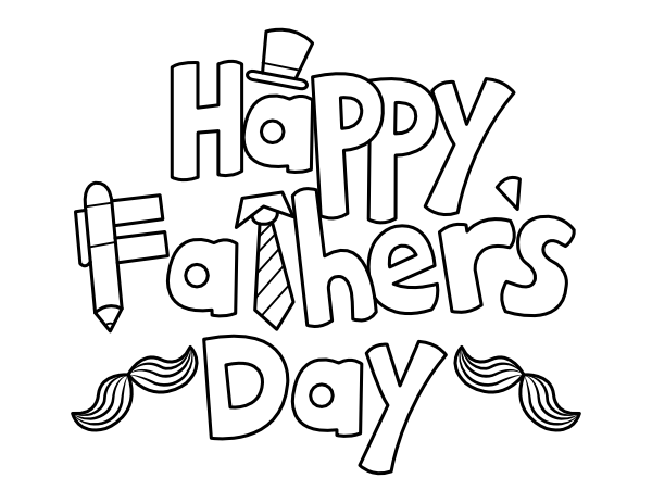 Printable happy fathers day coloring page