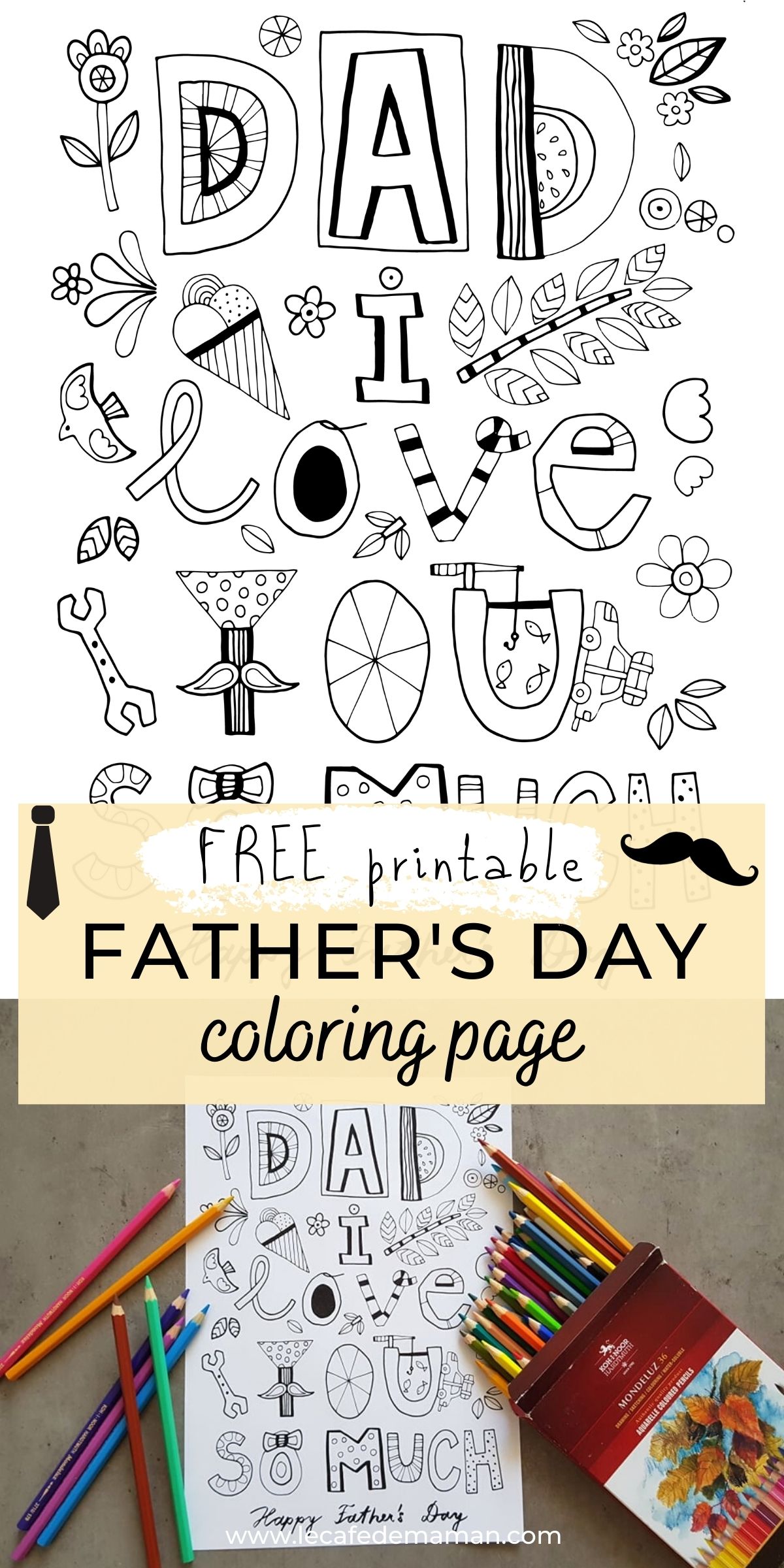 Fathers day coloring page