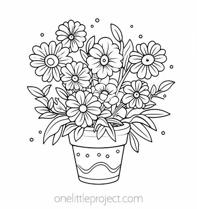 Flower coloring pages free printable flower coloring sheets