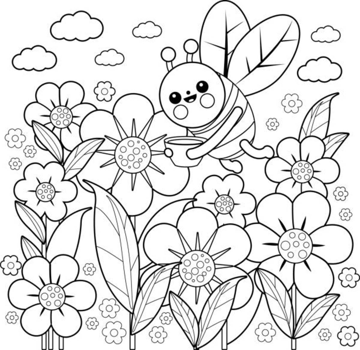 Free printable flower coloring pages