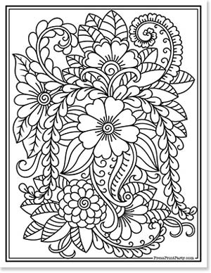 Coloring pages of flowers for kids and adults free printable