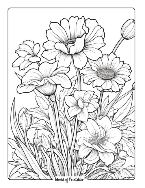 Best flower coloring pages for kids adults