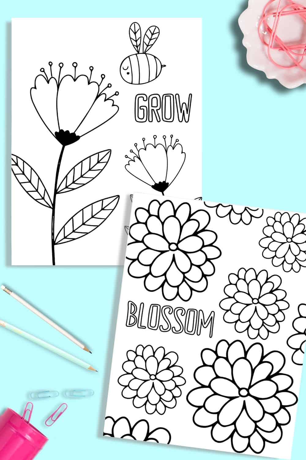 Printable flower coloring pages