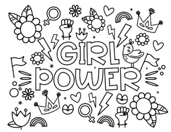 Girl coloring pages tpt