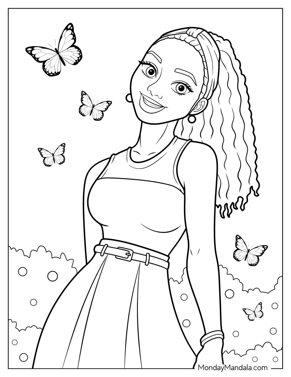 Black girl coloring pages free pdf printables