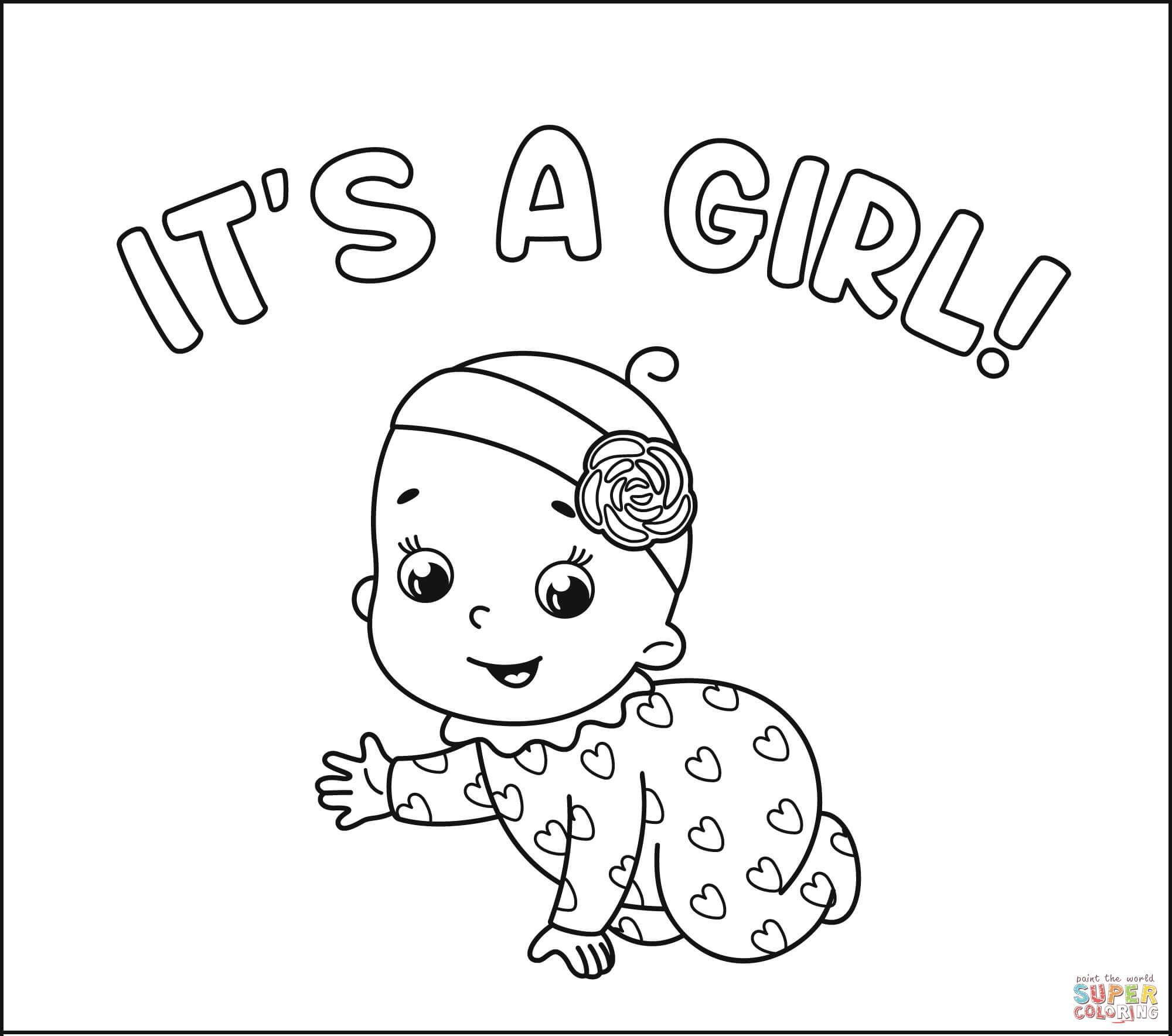 Its a girl coloring page free printable coloring pages