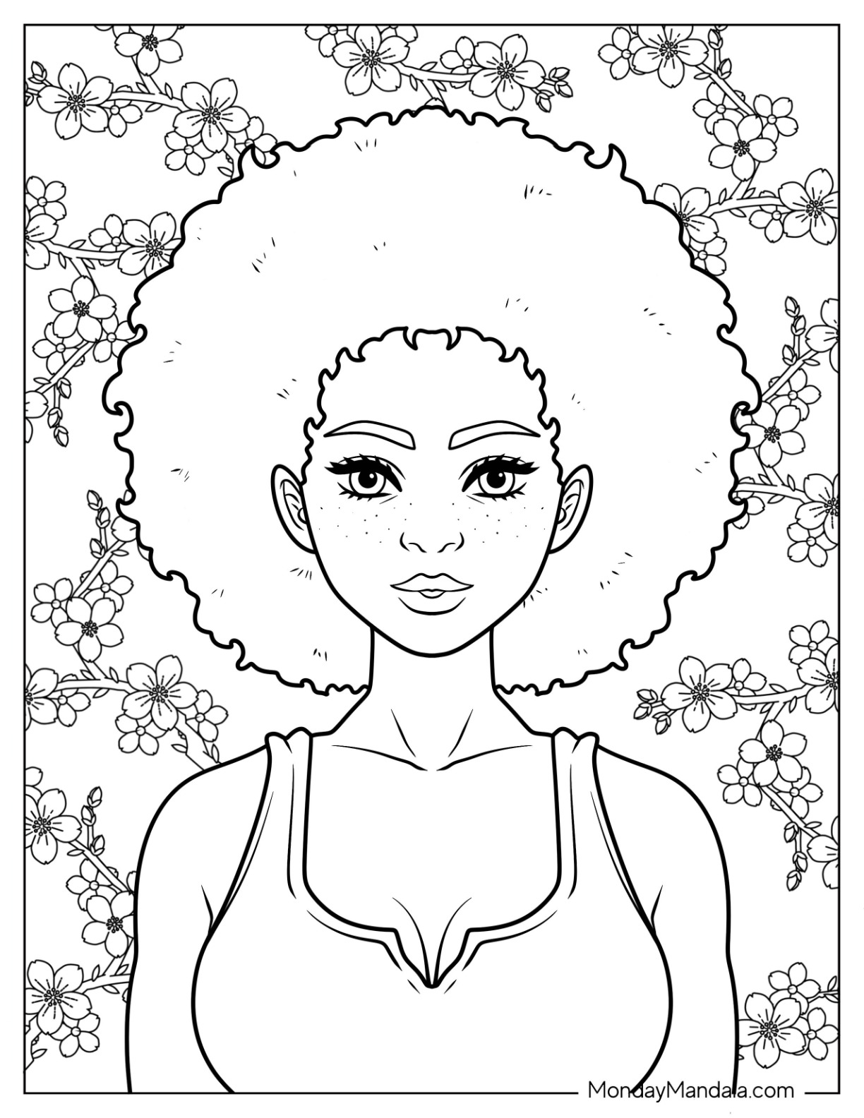 Black girl coloring pages free pdf printables