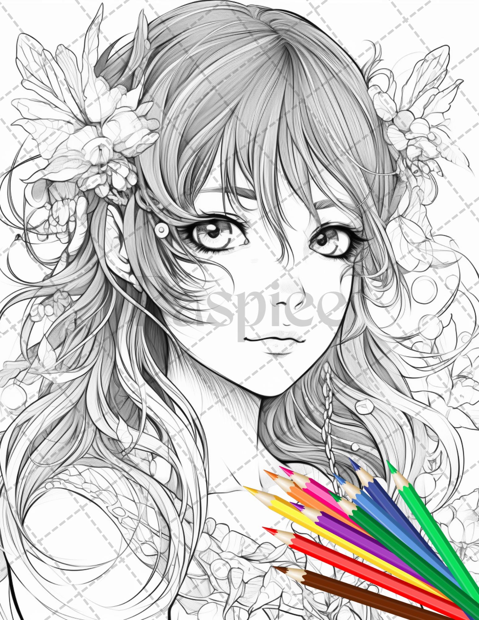 Anime fairy girl printable coloring pages for adults cute fairy gr â coloring