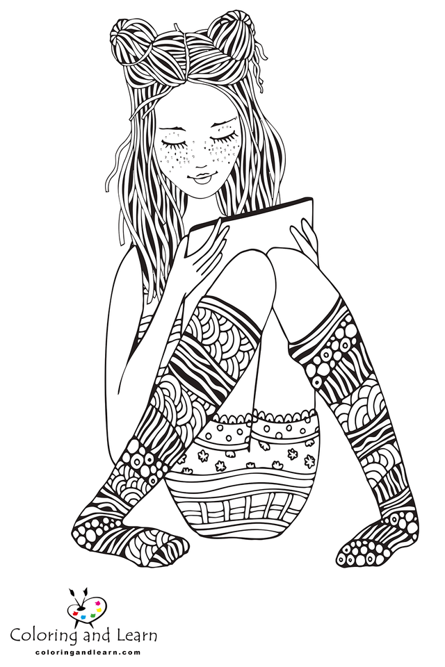 Girl coloring pages for adults rcoloring