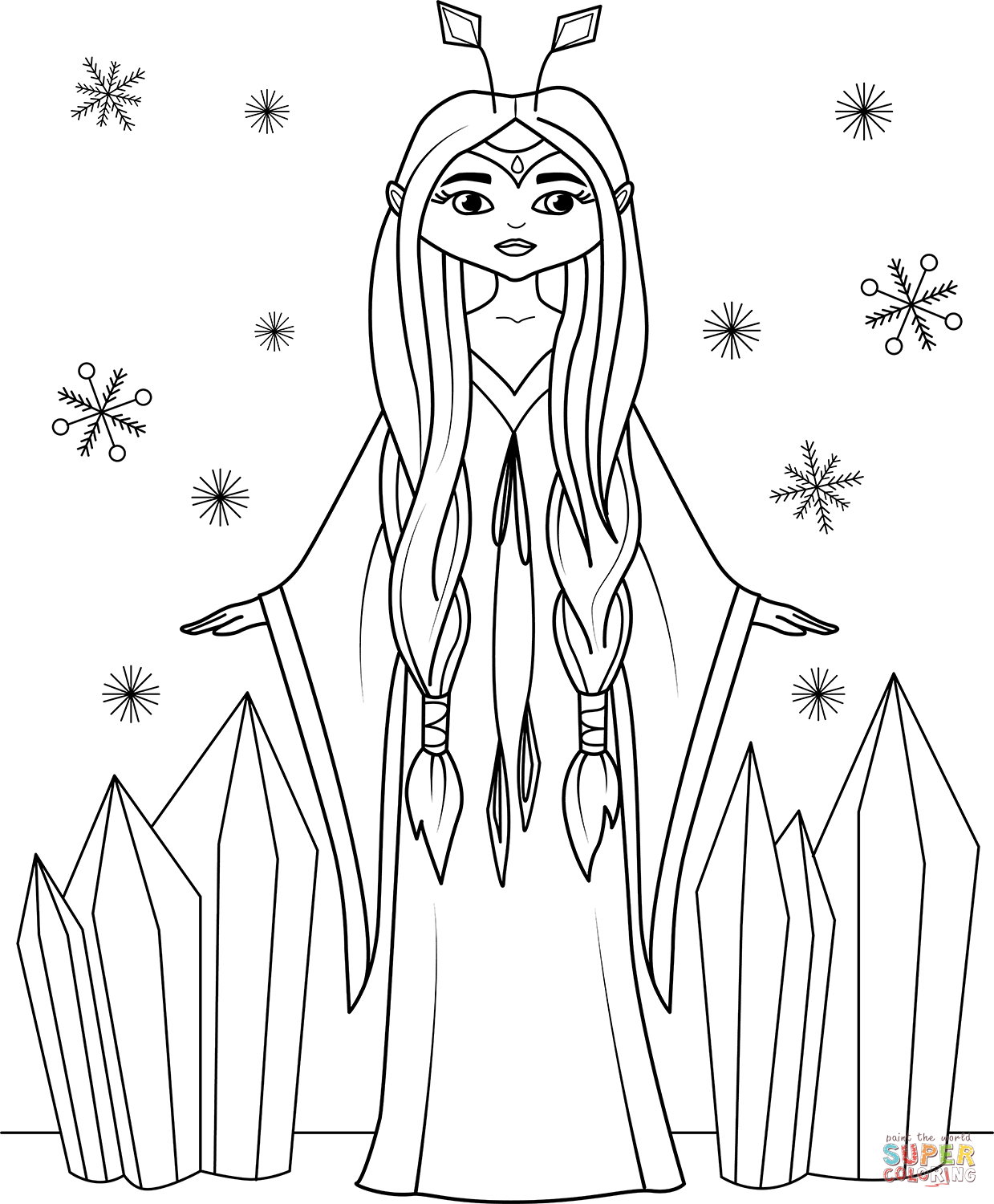 Ice girl coloring page free printable coloring pages