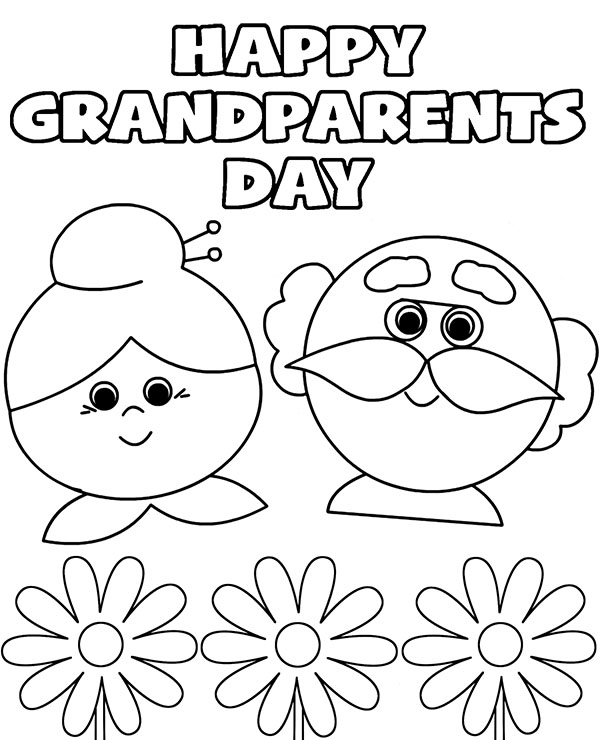 Happy grandparents day printable coloring page