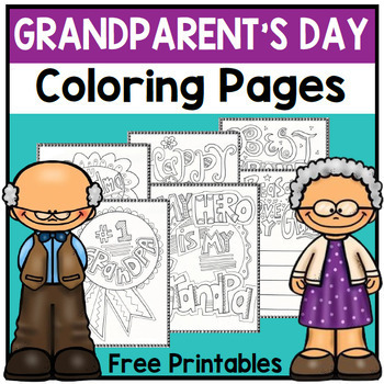 Grandparents day coloring pages tpt