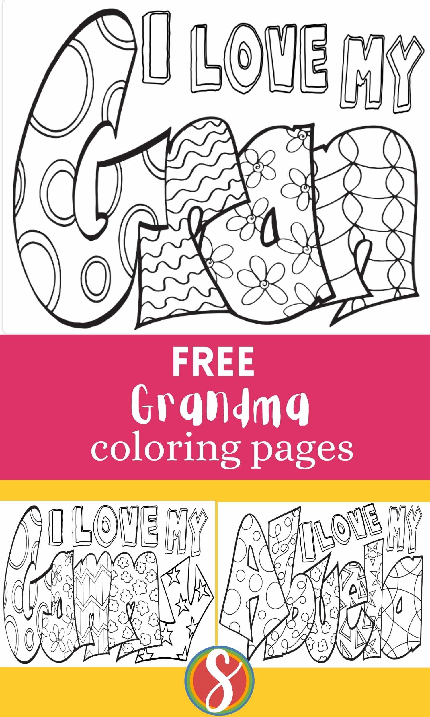 Free grandma coloring pages for grandparents day â stevie doodles