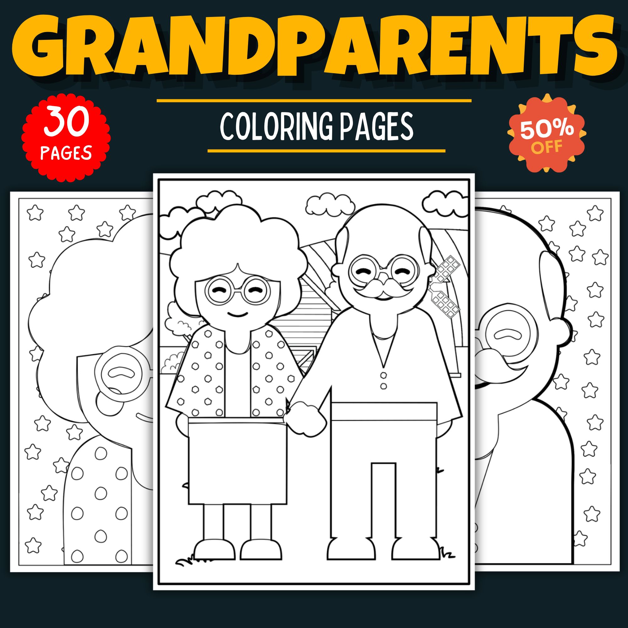 Printable grandparents day coloring pages sheets