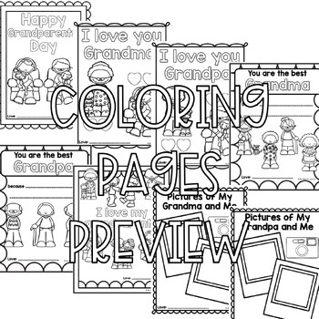 Grandparents day coloring pages by mini mountain learning tpt