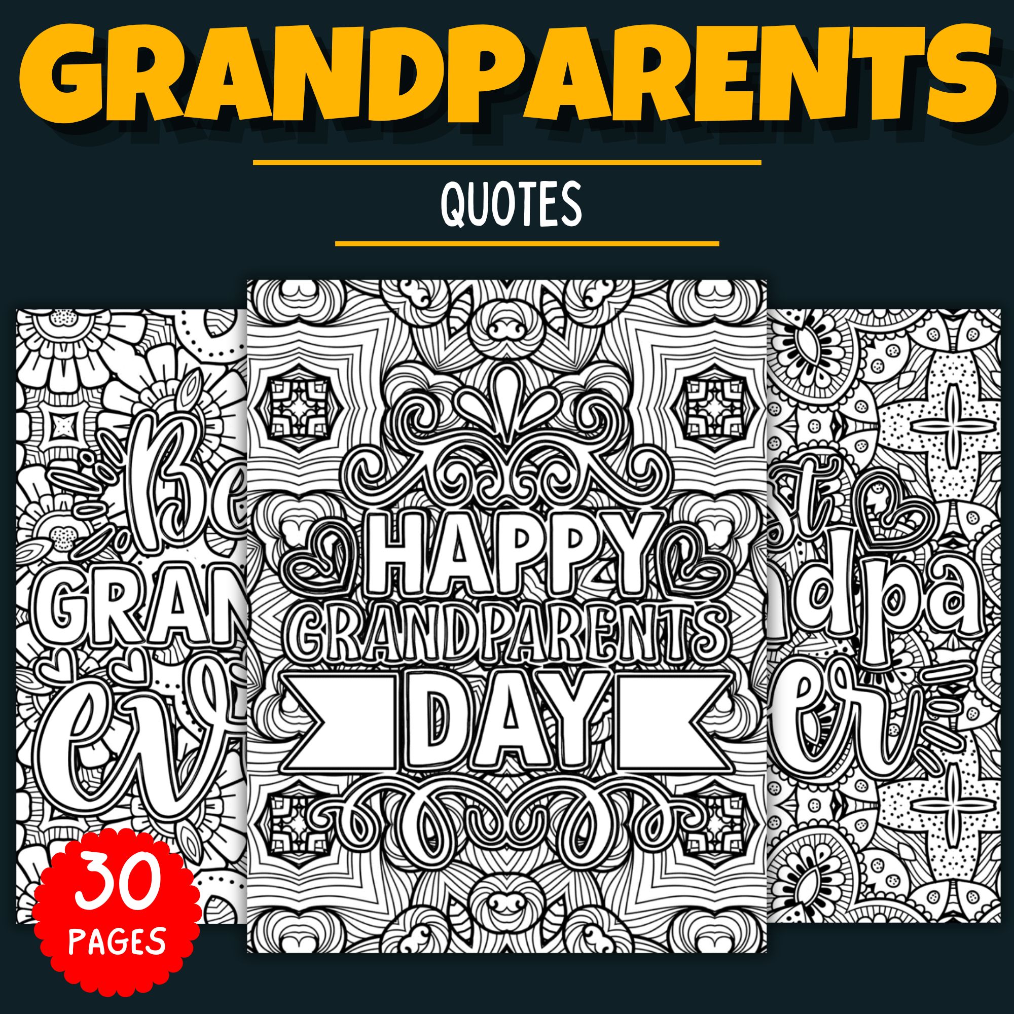 Grandparents day quotes mandala coloring pages