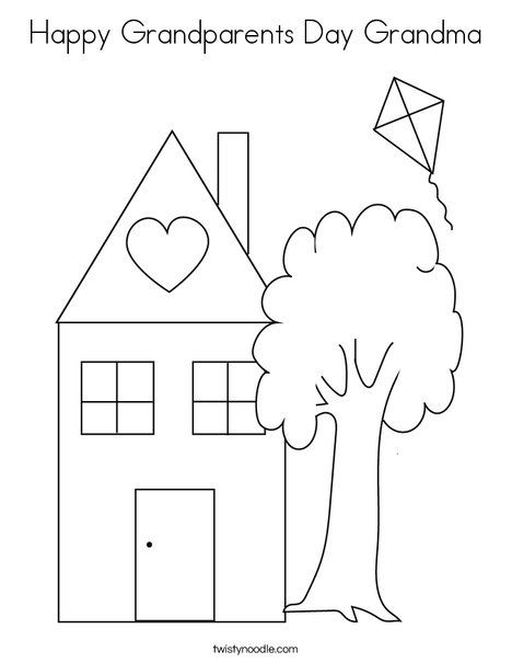 Happy grandparents day grandma coloring page